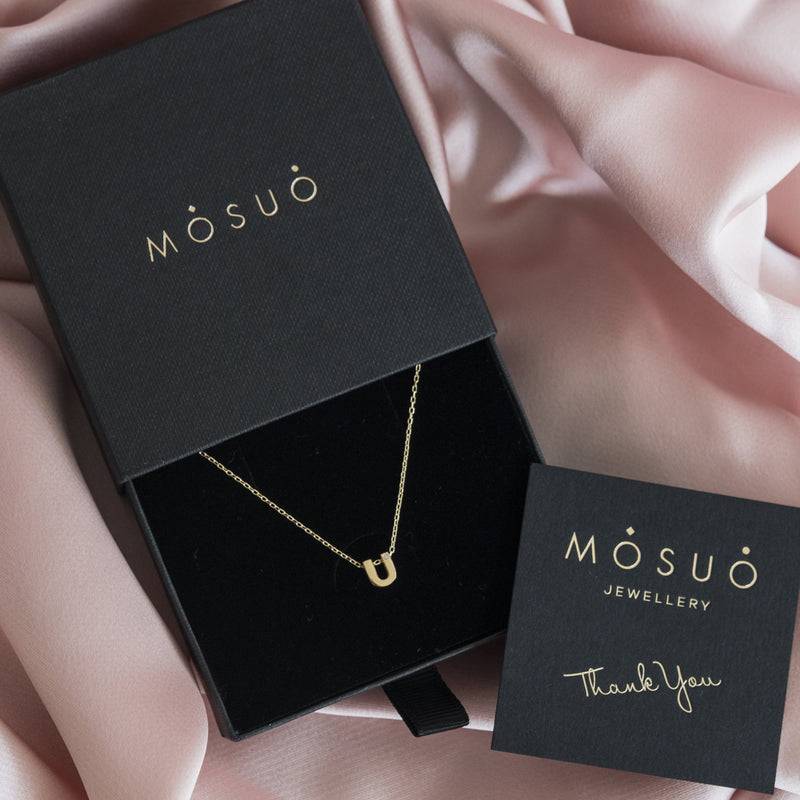Mosuo Jewellery Diamant Buchstaben Halskette “U”- Vermeil Fabrikladen