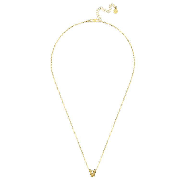 Mosuo Jewellery Diamant Buchstaben Halskette “V”- Vermeil Begrenzt auf 3 Tage