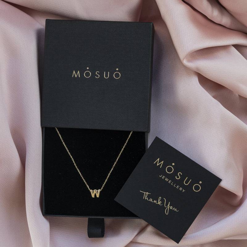 Mosuo Jewellery Diamant Buchstaben Halskette “W”- Vermeil Outlet