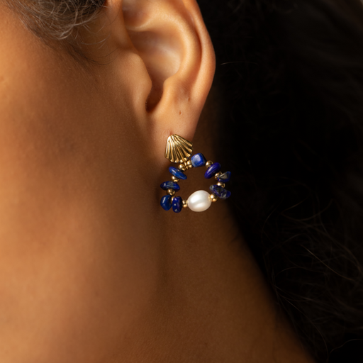 Paul Hewitt Scallop Stone Ohrring Gold Bestseller