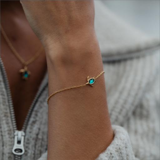 Paul Hewitt Turtle Mono Armkette Aquamarine Gold Saisonale Angebote