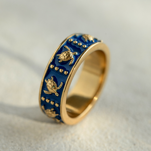Paul Hewitt Turtle Enamel Ring Gold Sonderangebote