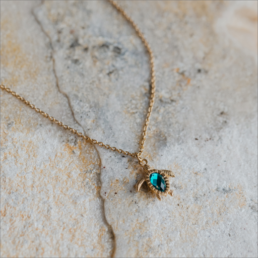 Paul Hewitt Turtle Mono Halskette Aquamarine Gold Letzte 3 Tage