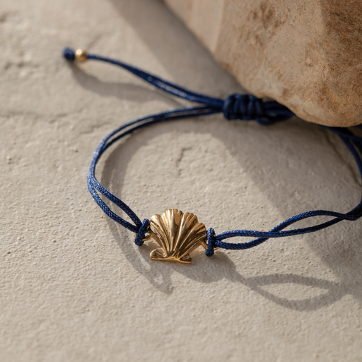 Paul Hewitt Scallop Blue Nylon Armkette Gold Hotsell