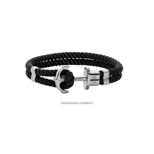 Paul Hewitt PHREP Armband Silber Schwarz Günstiger Verkauf