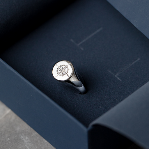 Paul Hewitt Men's Signet Ring Windrose Silber Jubiläumsangebot