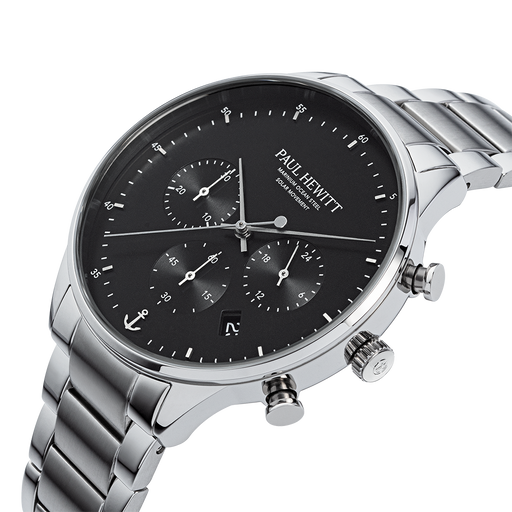 Paul Hewitt Chrono Uhr Silber Schwarz Neuheiten