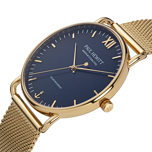 Paul Hewitt Sailor 39 mm Uhr Gold Blau Riesige Ersparnisse