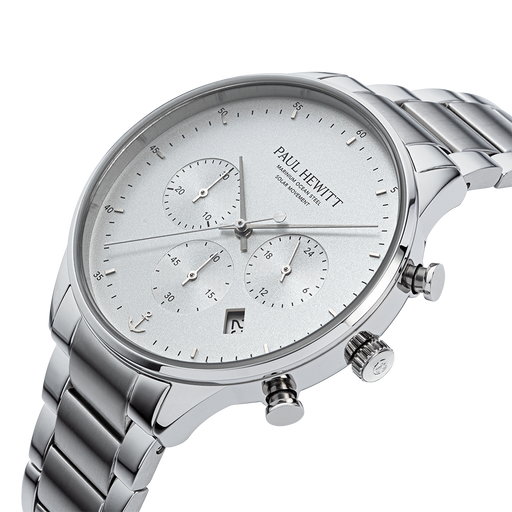 Paul Hewitt Chrono Uhr Silber Weiß Begrenzte Freigabe