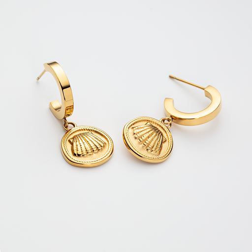 Paul Hewitt Scallop Coin Ohrring Gold Lagerräumung