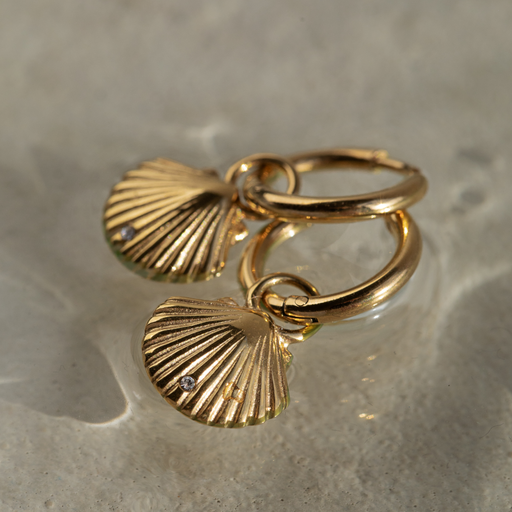 Paul Hewitt Scallop Ohrring Gold Heißer Verkauf