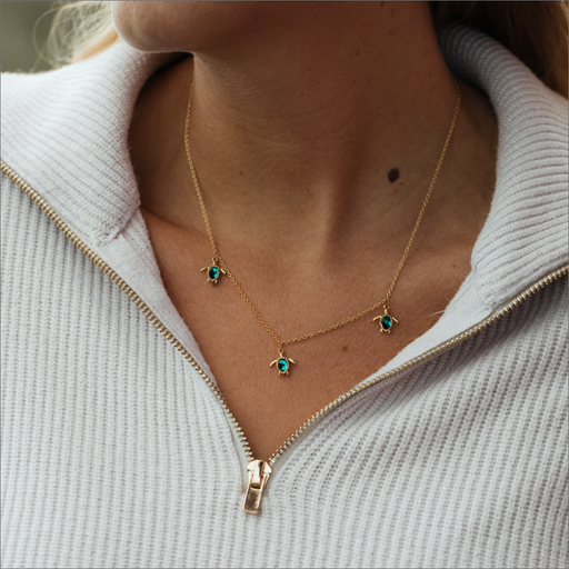 Paul Hewitt Turtle Halskette Aquamarine Gold Blitzangebot