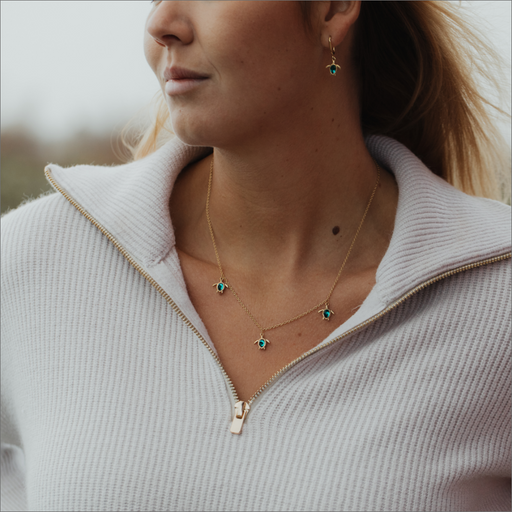 Paul Hewitt Turtle Halskette Aquamarine Gold Blitzangebot
