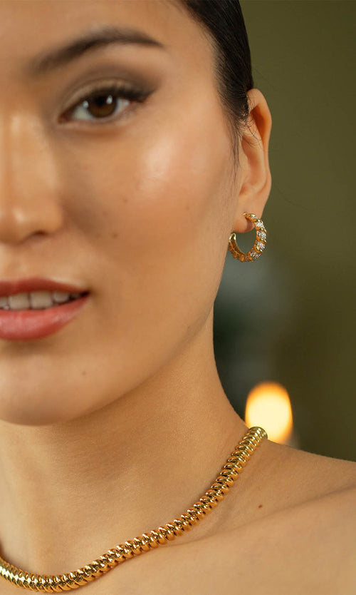 Paul Valentine Sparkle Twisted Hoops Letzte 2 Tage