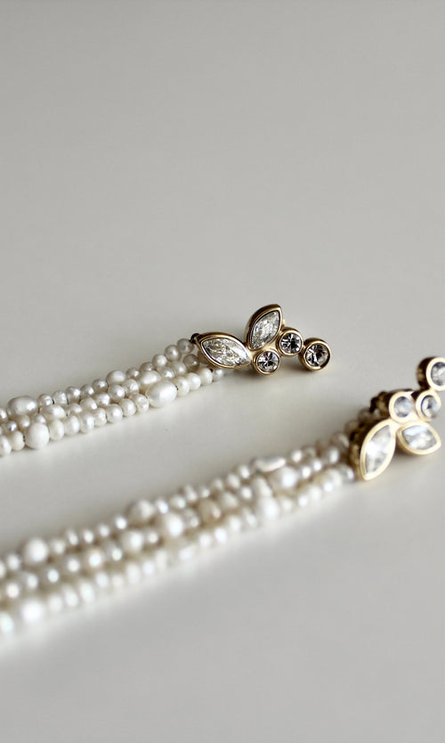 Paul Valentine Adorn Earrings Pearl Tassel Bestseller