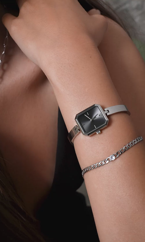 Paul Valentine Ethereal Watch & Curb Bracelet Set Silver Letzter Tag