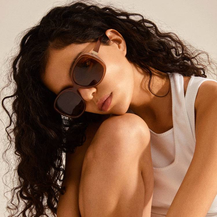 Pilgrim PARKER Retro-Oversized-Sonnenbrille, Hellbraun Exklusivangebot