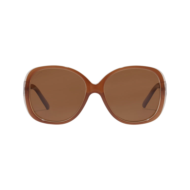 Pilgrim PARKER Retro-Oversized-Sonnenbrille, Hellbraun Exklusivangebot