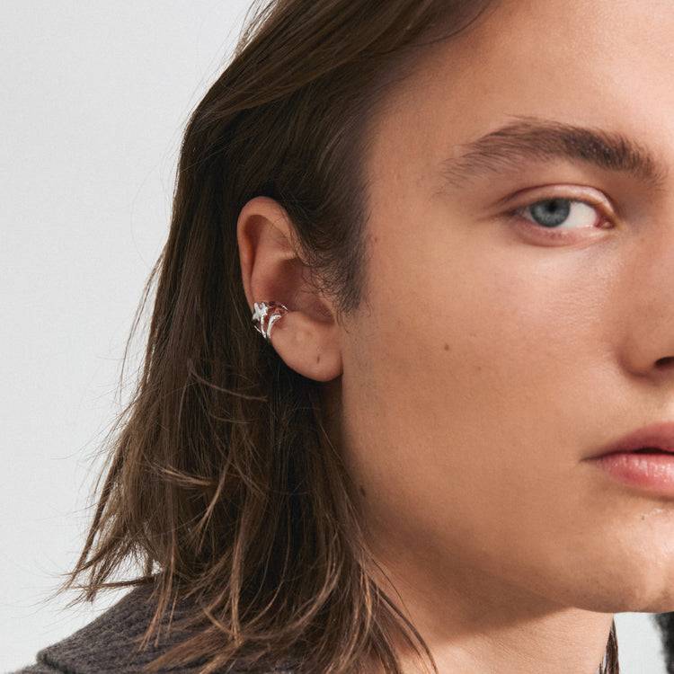 Pilgrim ZENA recycelter Ear Cuff versilbert Sonderangebote