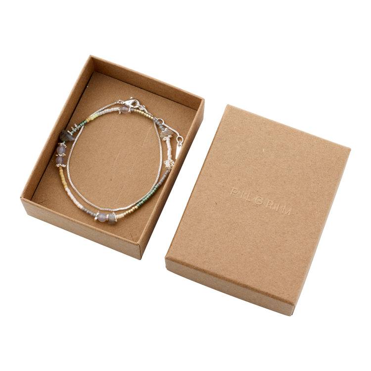 Pilgrim PIXIE Geschenkset, Armband 2-in-1-Set, versilbert Kostenlose Rückgabe
