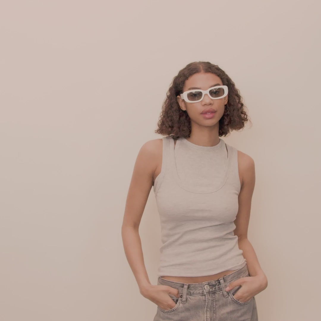 Pilgrim YANSEL Recycelte Sonnenbrille Weiß Flash Sale