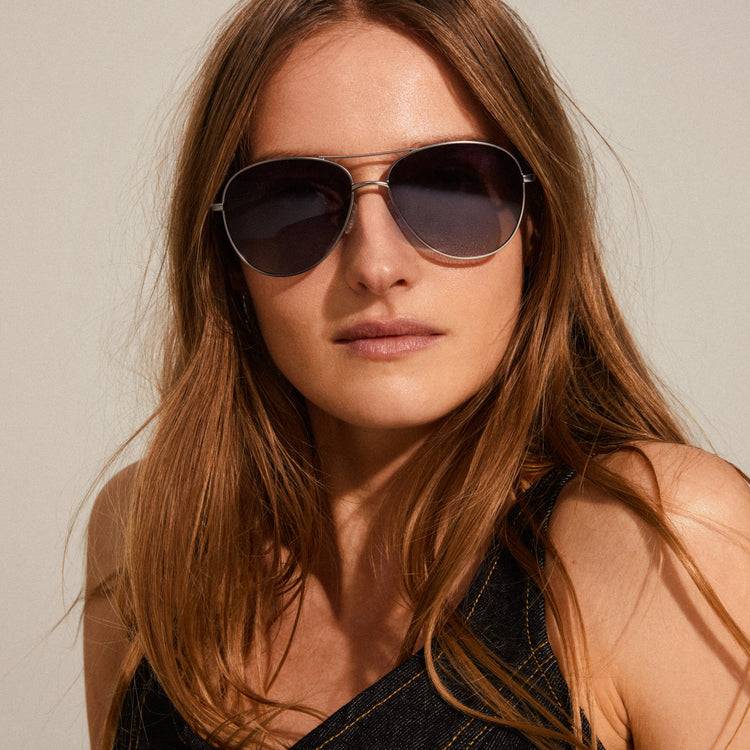 Pilgrim NANI graue Piloten-Sonnenbrille hämatitbeschichtet Preisnachlass