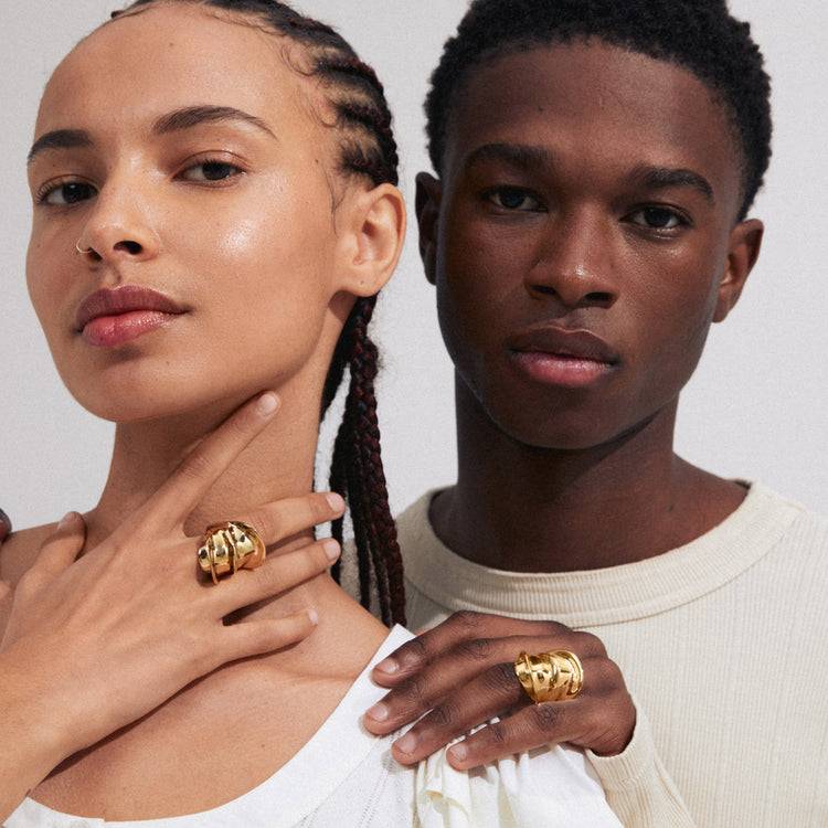 Pilgrim STAY recycelter Ring vergoldet Neueste Stile