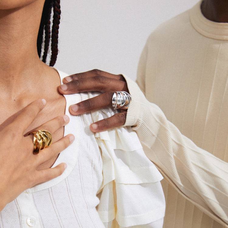 Pilgrim STAY recycelter Ring vergoldet Neueste Stile