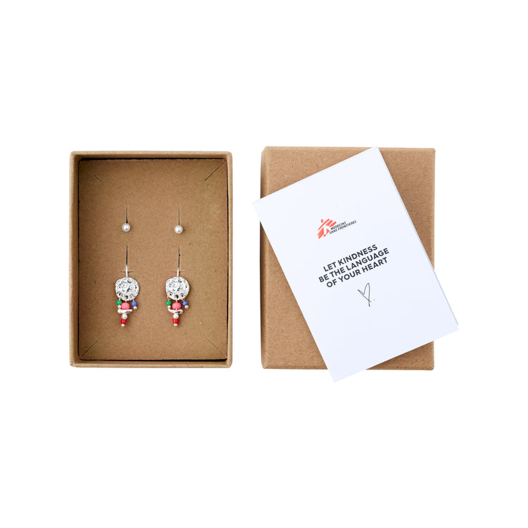 Pilgrim MSF recycelte Ohrringe 2-in-1-Set versilbert Valentinstagsangebot