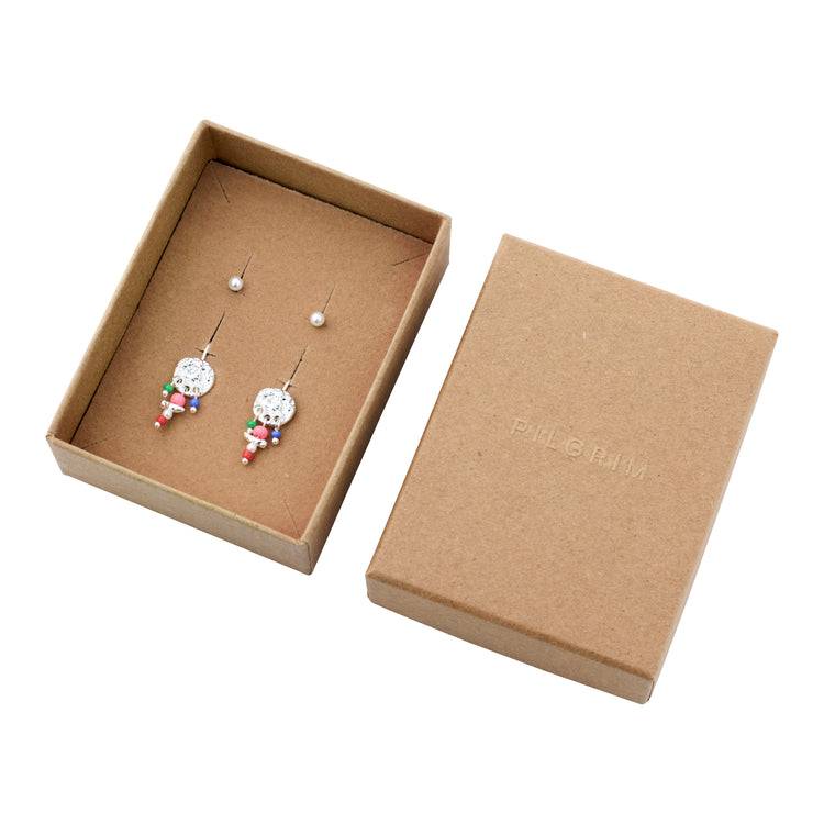 Pilgrim MSF recycelte Ohrringe 2-in-1-Set versilbert Valentinstagsangebot