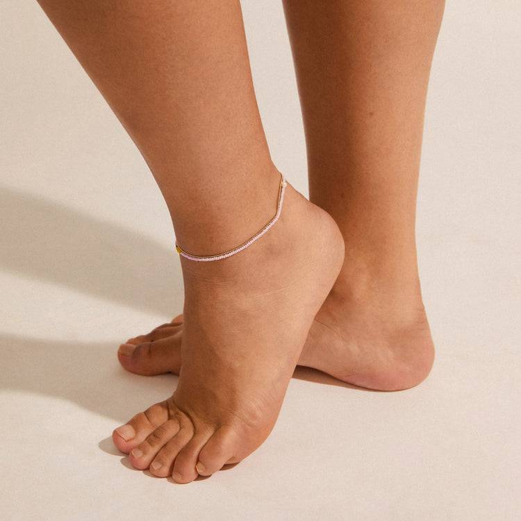 Pilgrim PALOMA Fußkettchen, 2-in-1-Set, violett und vergoldet Im Verkauf