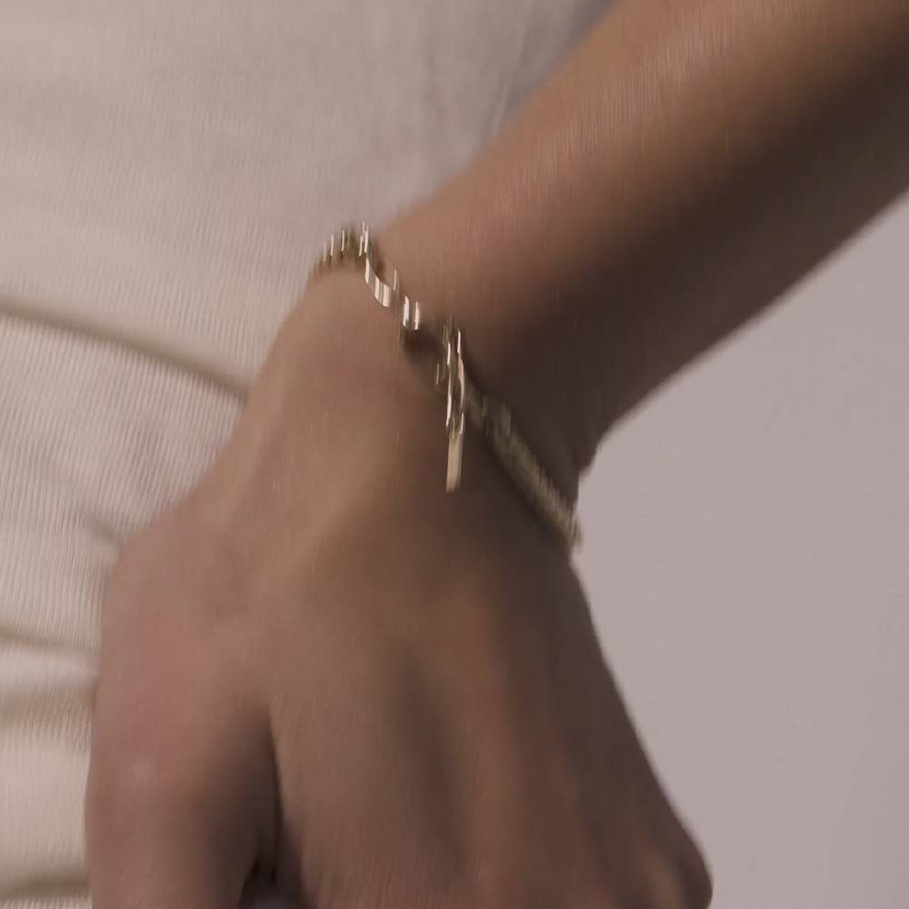 Pilgrim BLOSSOM recyceltes Panzerketten-Armband, 2-in-1, vergoldet Valentinstagsangebot