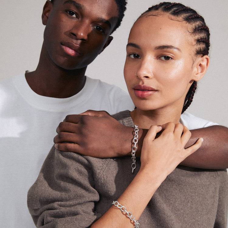 Pilgrim AMIRI recyceltes Armband versilbert Räumungsverkauf