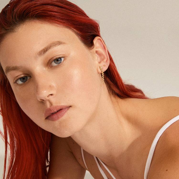 Pilgrim JOLENE recycelte Kristallohrringe, 2-in-1-Set, vergoldet Bis zu 50% Rabatt