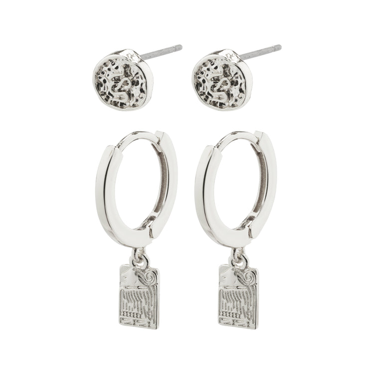 Pilgrim VALKYRIA 2-in-1 Ohrring-Set, versilbert Discount Store für neue Produkte