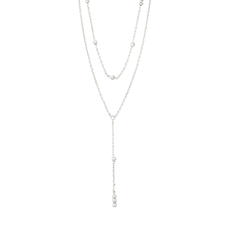 Pilgrim KAMARI recycelte chain Halskette m. Kristallen, versilbert Black Friday