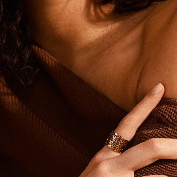 Pilgrim CAROL breiter Ring mit roségold plattiert Valentinstagsangebot
