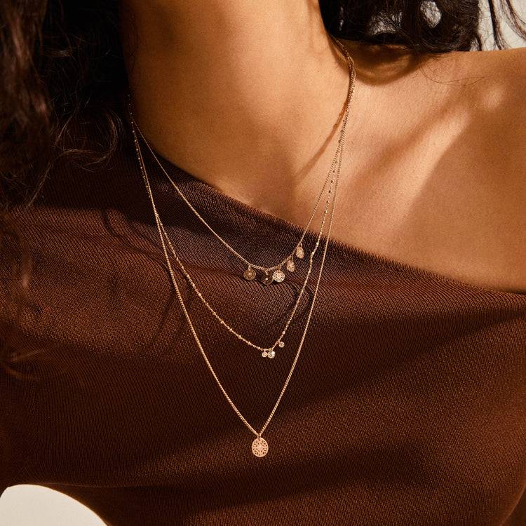 Pilgrim CAROL layered Halskette, 3 in einem mit roségold plattiert Top Angebot