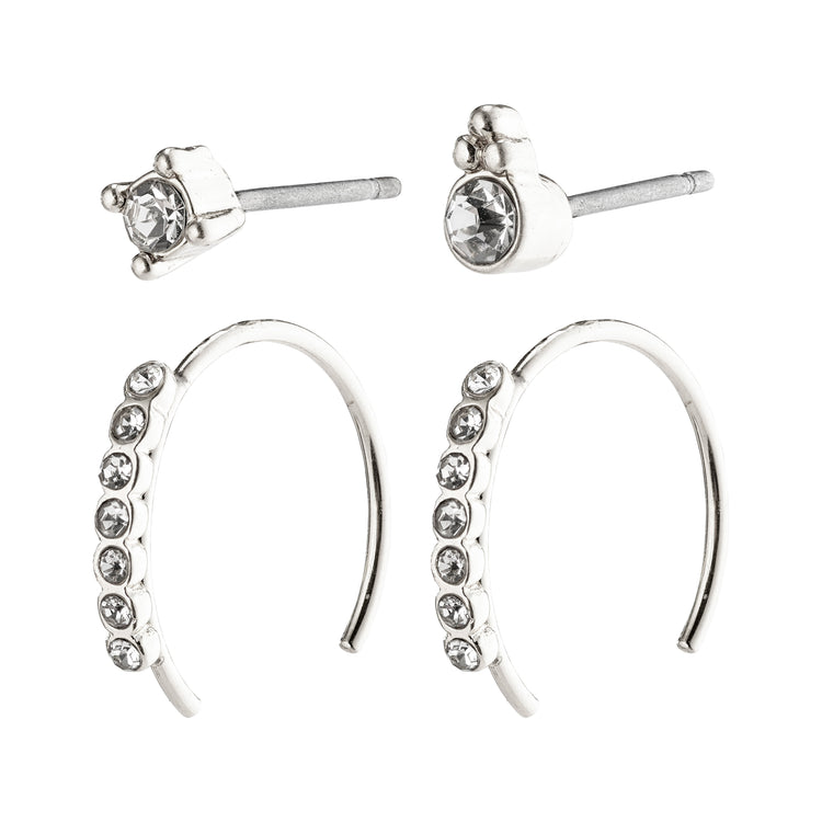Pilgrim KALI Kristallohrringe, versilbert Black Friday Preise