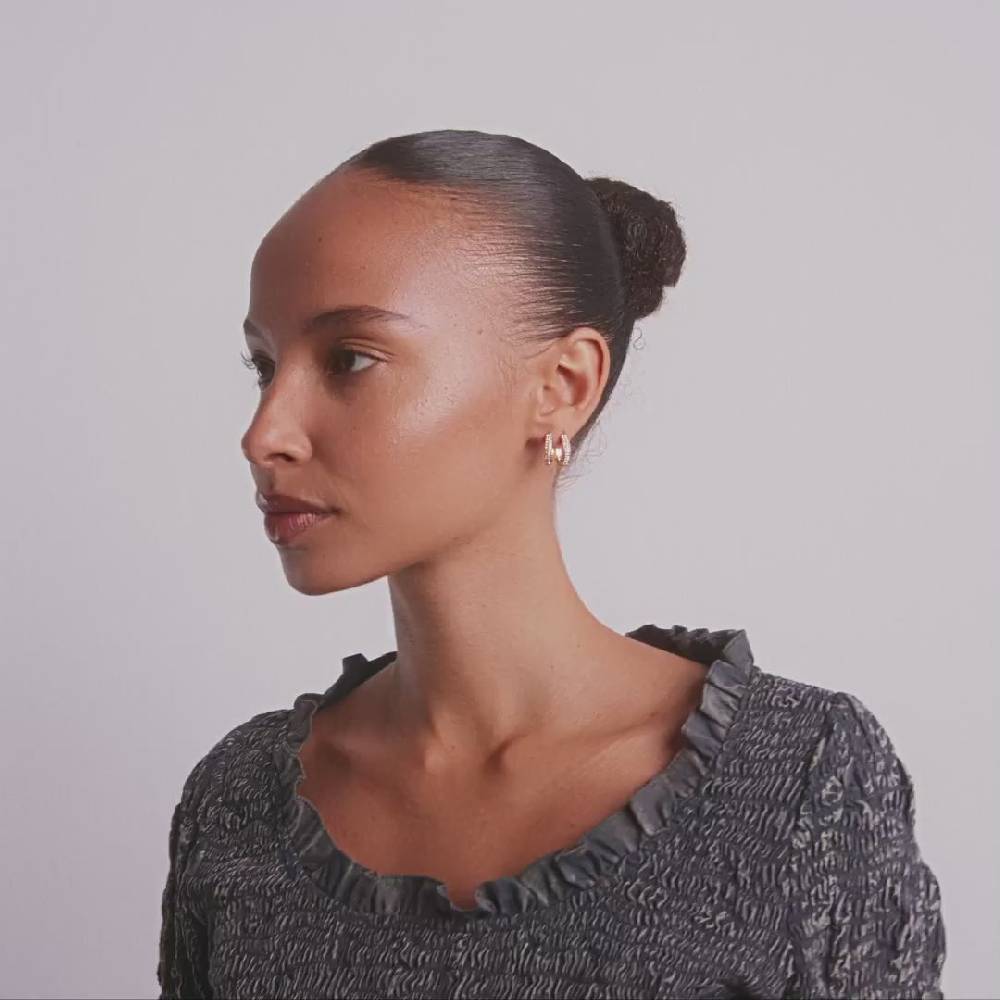 Pilgrim BLOOM recycelte Kristall-Hoop-Ohrringe vergoldet Rabatt