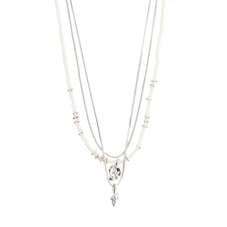 Pilgrim SEA Halskette, 3-in-1 Set, Weiß/Versilbert Osterangebot