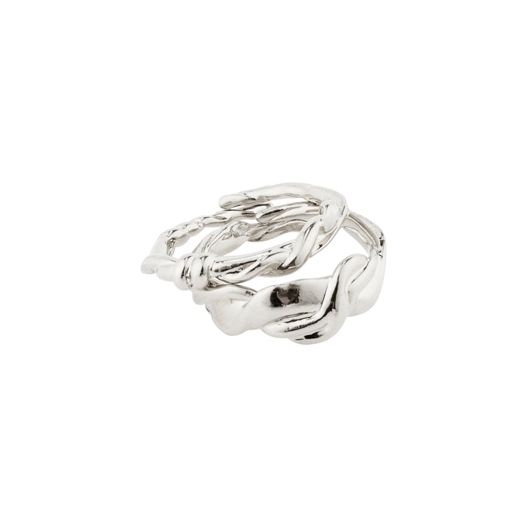 Pilgrim SUN recycelte Ringe, 2-in-1-Set, versilbert Muttertagsangebot