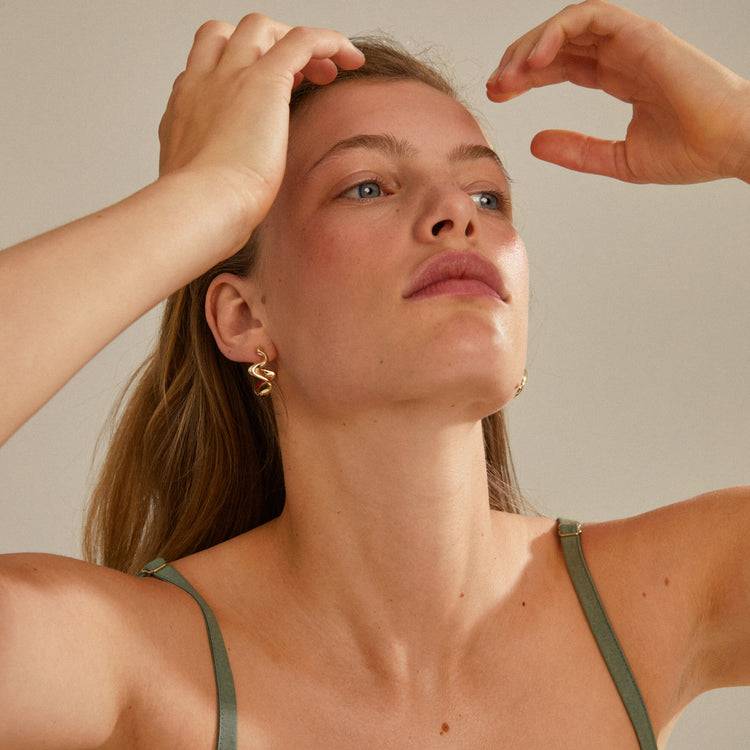 Pilgrim MOON recycelte Hoops vergoldet Bis zu 50% Rabatt