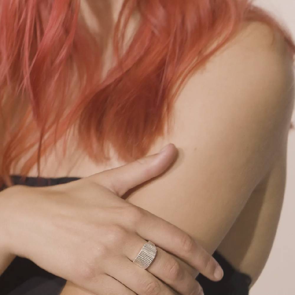 Pilgrim JEMMA Ring mit viereckigem Siegel, versilbert Hotsell