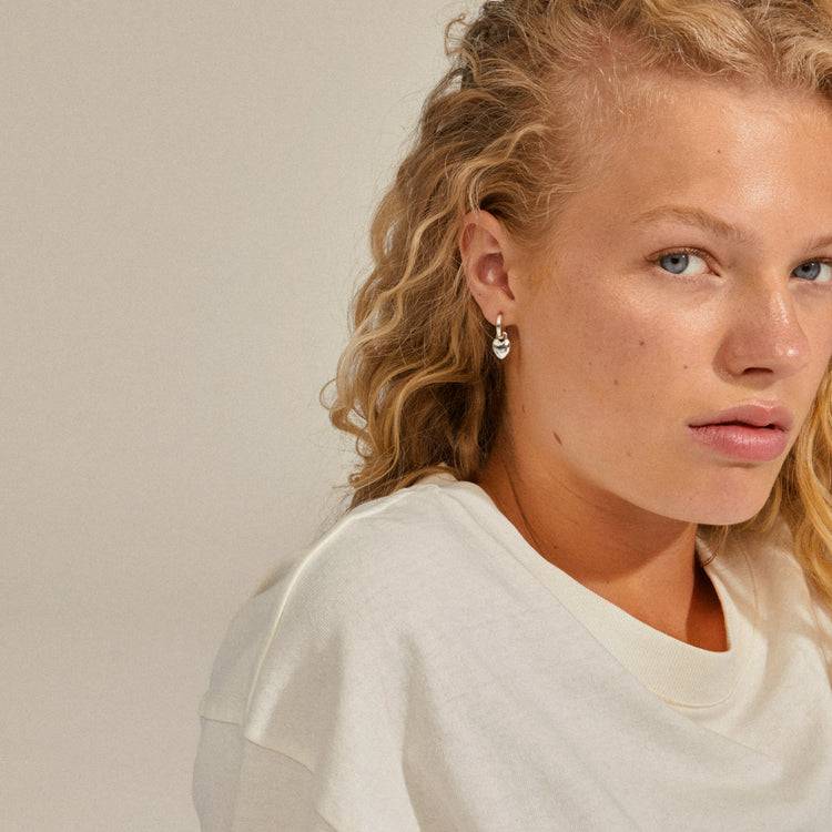 Pilgrim SOPHIA recycelte Herz-Hoops versilbert Preisnachlass