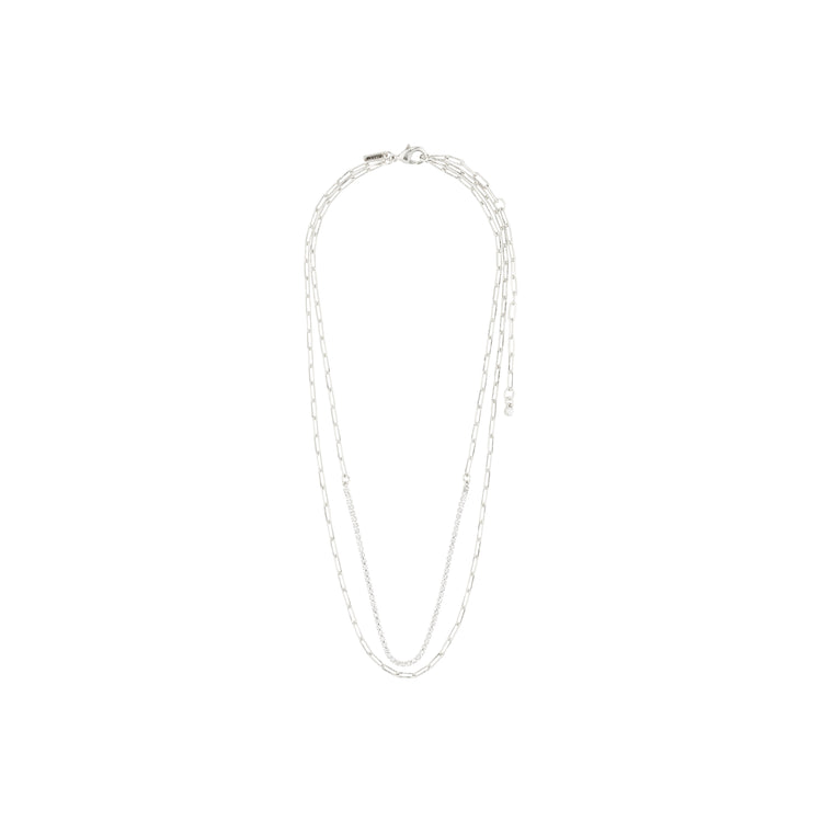 Pilgrim ROWAN recycelte Halskette, 2-in-1, versilbert Exklusive Angebote