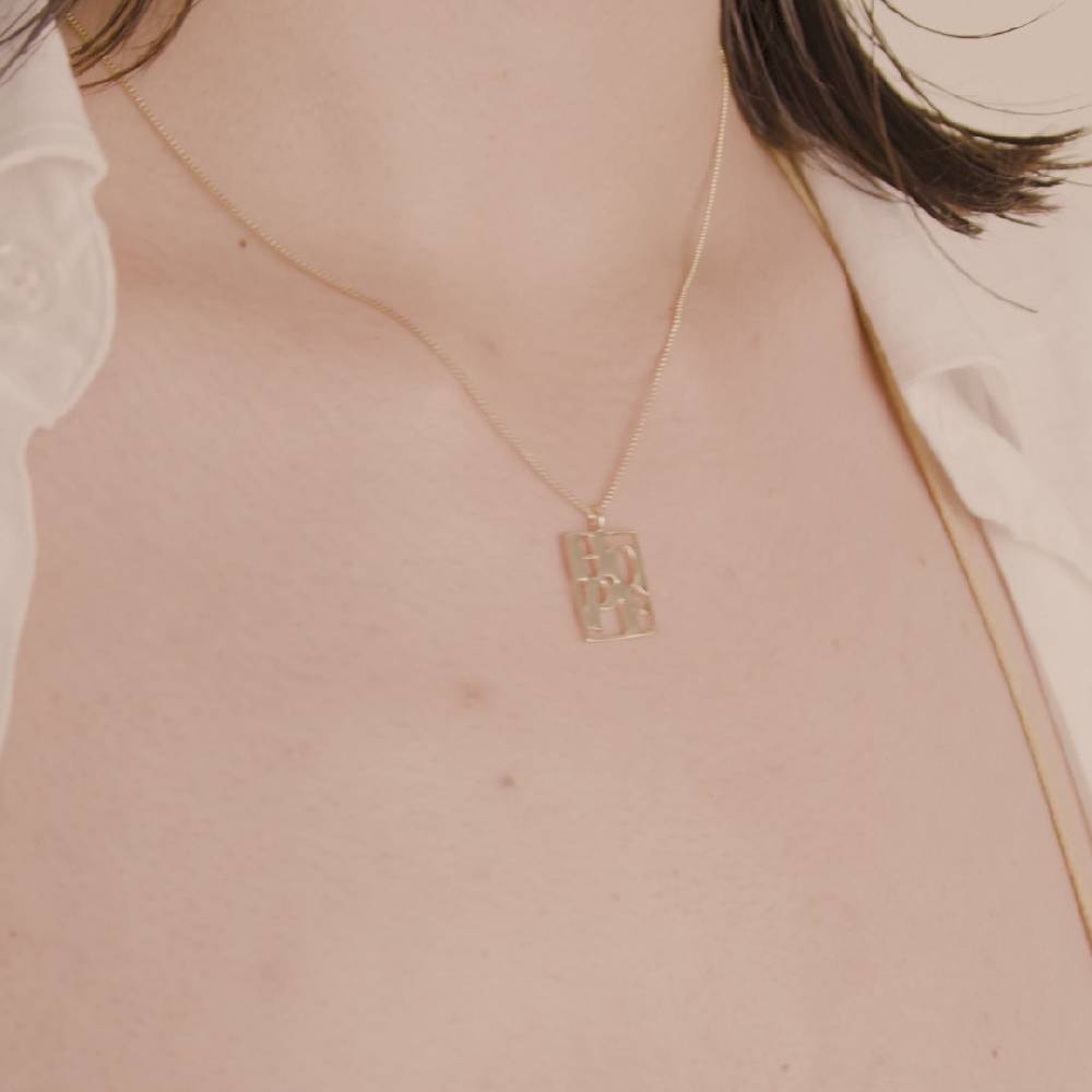 Pilgrim LOVE TAG, recycelte HOPE Halskette vergoldet Sonderangebote