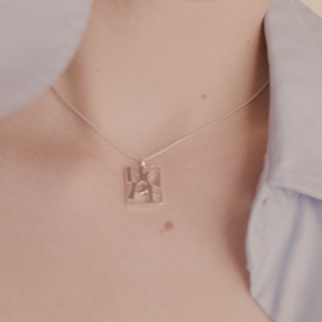 Pilgrim LOVE TAG, recycelte HOPE Halskette versilbert Tiefpreis