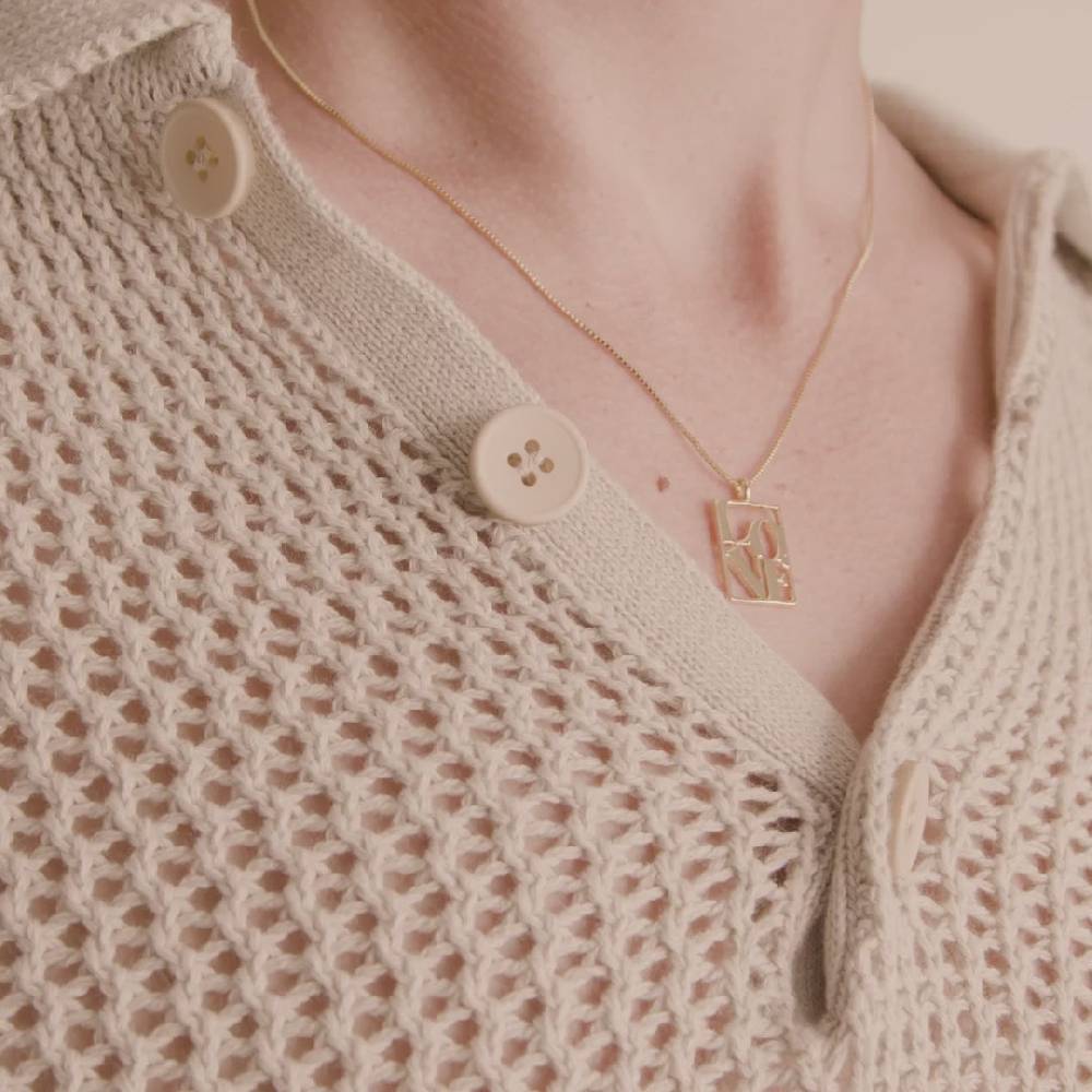 Pilgrim LOVE TAG, recycelte LOVE Halskette vergoldet Letzte 3 Tage