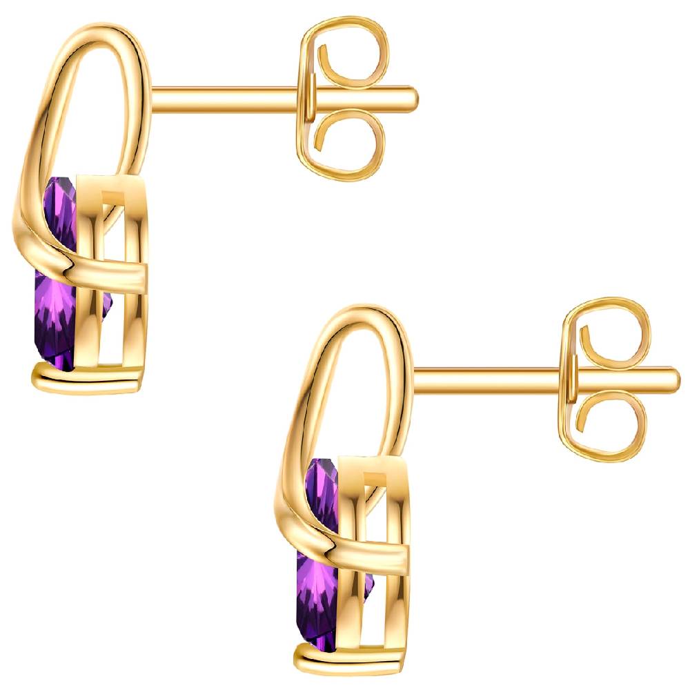 Rafaela Donata Ohrstecker Sterling Silber gelbgold Zirkonia violett Zeitlich begrenztes Angebot